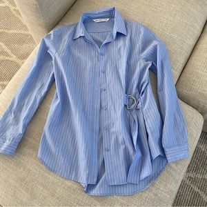 Zara blue stripe button down - Size small